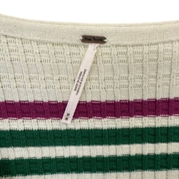 NWT Free People | Gidget Ivory & Striped Thermal Sweater Dress Size Medium - Picture 5 of 11